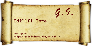Gálfi Imre névjegykártya